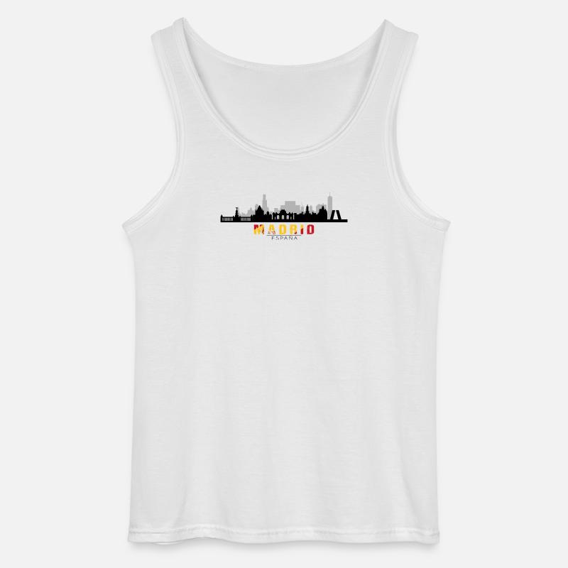 Madrid España Spanien Silhouette - Gildan Männer Tank Top - Weiß