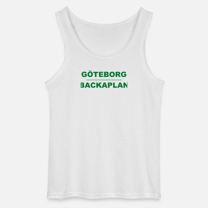 Göteborg Backaplan – Grün-Schwarz-Design - Gildan Männer Tank Top - Weiß