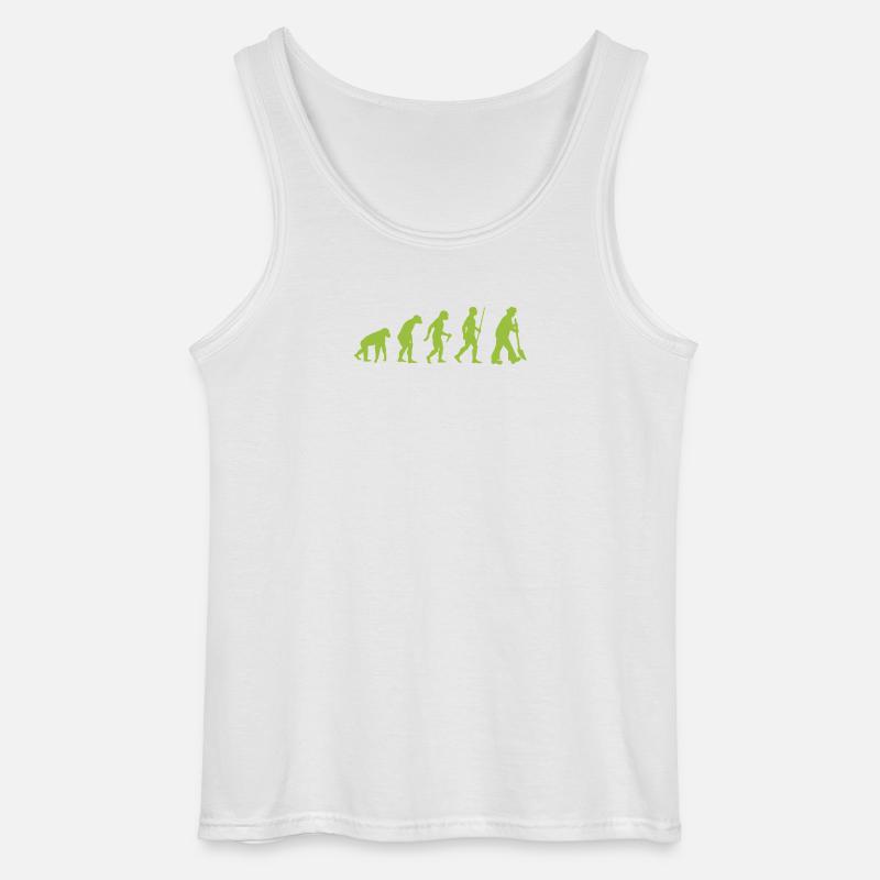 Evolution - vom Urmensch zum Gartenfreund - Gildan Männer Tank Top - Weiß