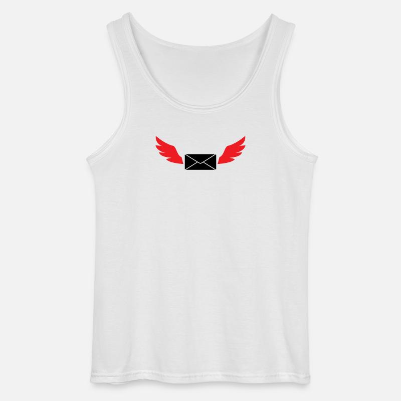 Express Mail Envelope Winged Post - Gildan Men’s Tank Top - white
