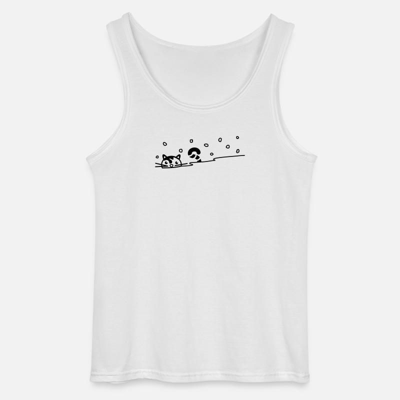 Niedliche Katze im Schnee - Gildan Männer Tank Top - Weiß