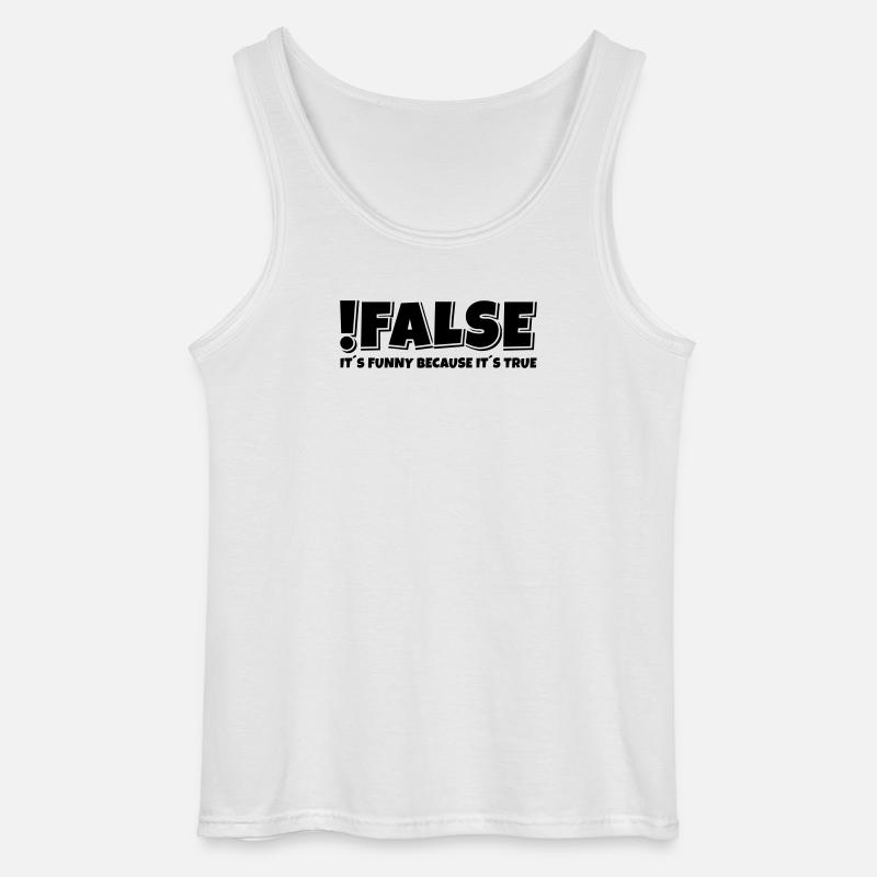 False True Programmierer Spruch - Gildan Männer Tank Top - Weiß
