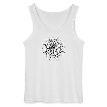 Black Mandala - Gildan Men’s Tank Top - white - Front - AI Model Male 185 dark (185cm)