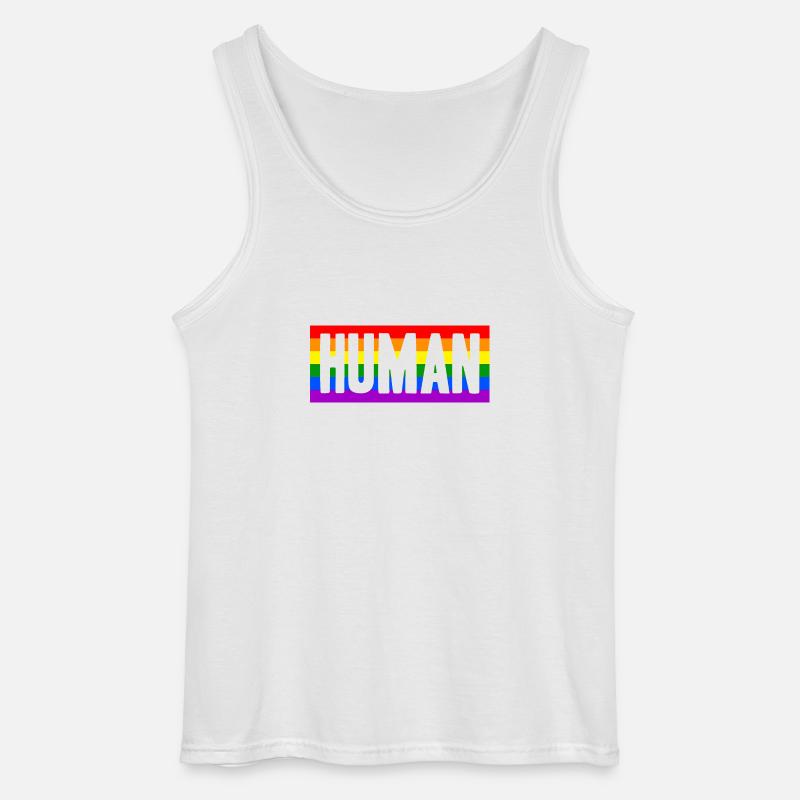 Human Mensch Regenbogen Geschenkidee - Gildan Männer Tank Top - Weiß