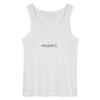 Respect. - Gildan Men’s Tank Top - white - Front - AI Model Male 185 dark (185cm)