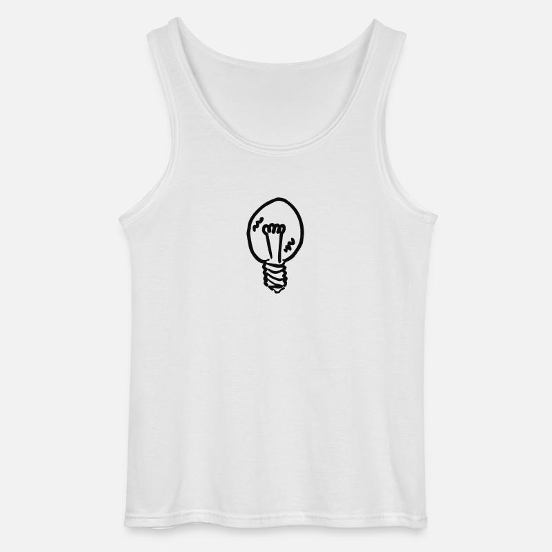 Light Bulb #IDEE (Black) - Gildan Men’s Tank Top - white