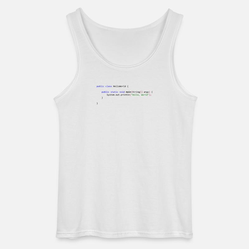 Hello World in Java - Gildan Men’s Tank Top - white