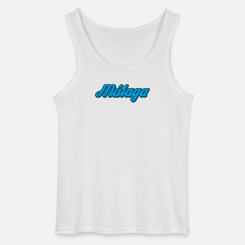 Málaga Küsten Script Blau - Gildan Männer Tank Top - Weiß