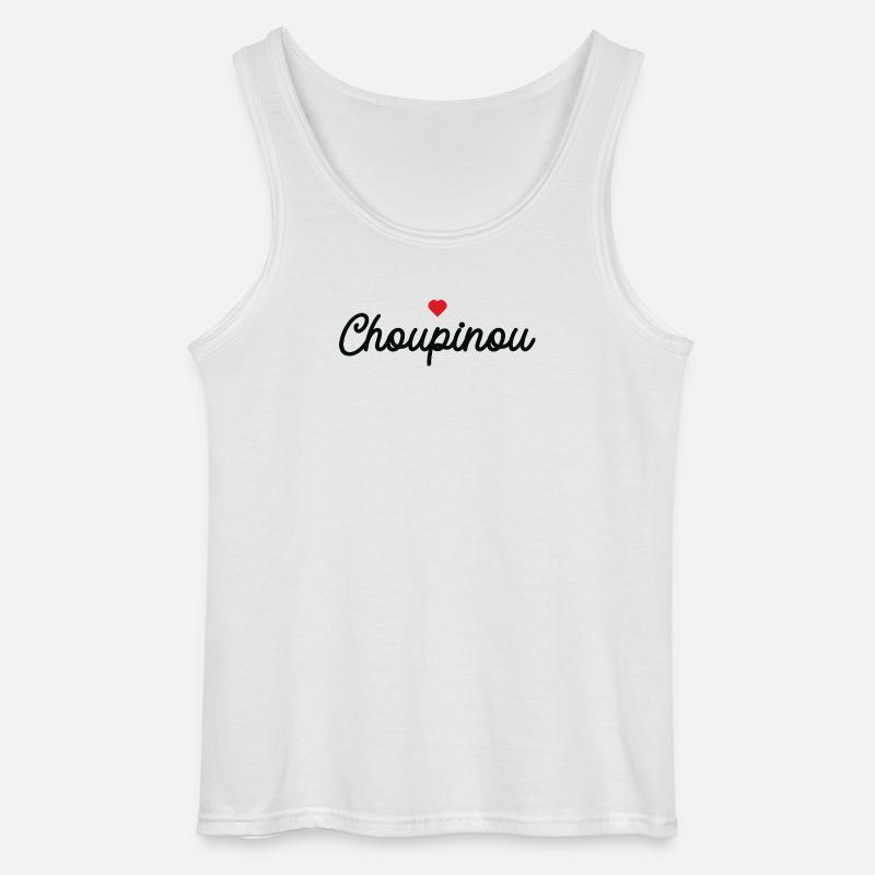 Choupinou Heart Script - Gildan Men’s Tank Top - white