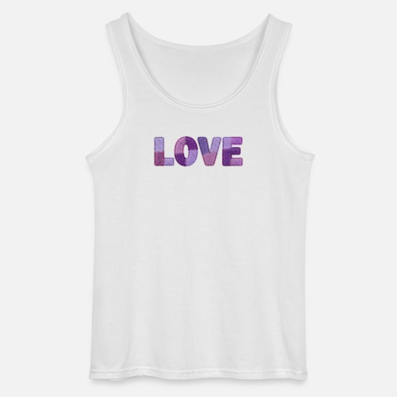 Patchwork Love – Trend Print - Gildan Männer Tank Top - Weiß