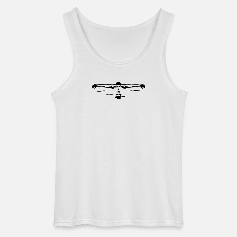 Schwimmer, Butterfly - Gildan Männer Tank Top - Weiß