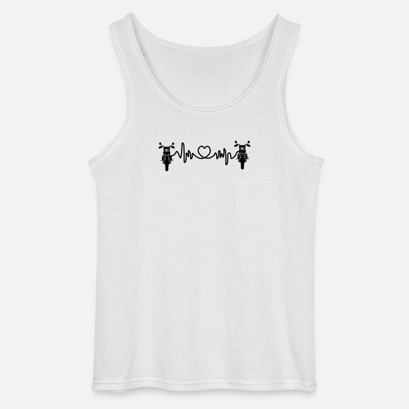 Motorische Frontansicht Cardio-Herzfrequenz 2 - Gildan Männer Tank Top - Weiß