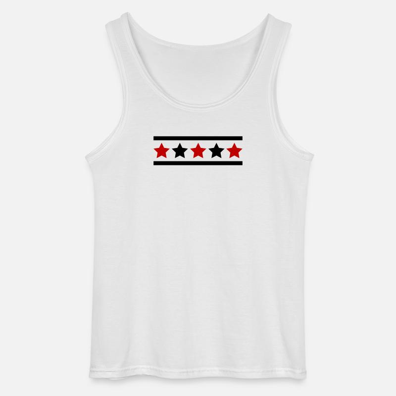 Star Pattern - Gildan Men’s Tank Top - white