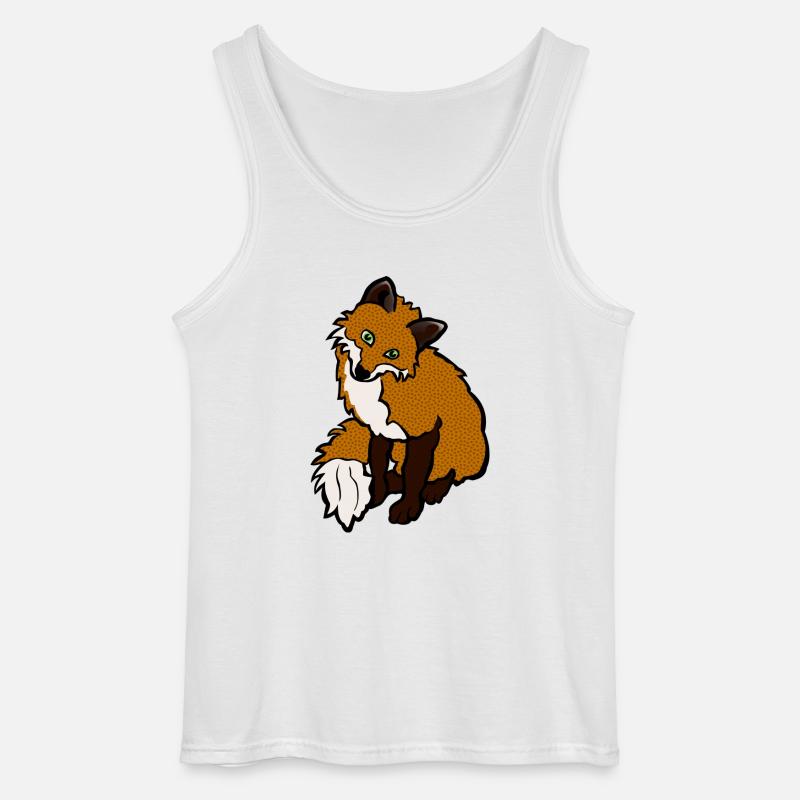 Fuchs - Gildan Männer Tank Top - Weiß