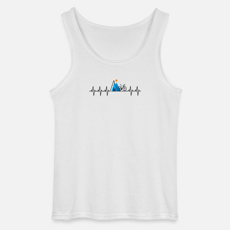 Fahrrad Berg Herzschlag Mtb - Gildan Männer Tank Top - Weiß
