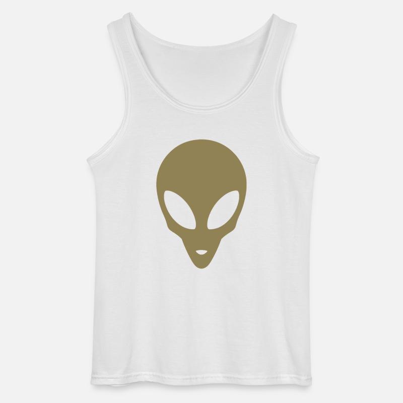 Silhouette eines Alienkopfes - Gildan Männer Tank Top - Weiß