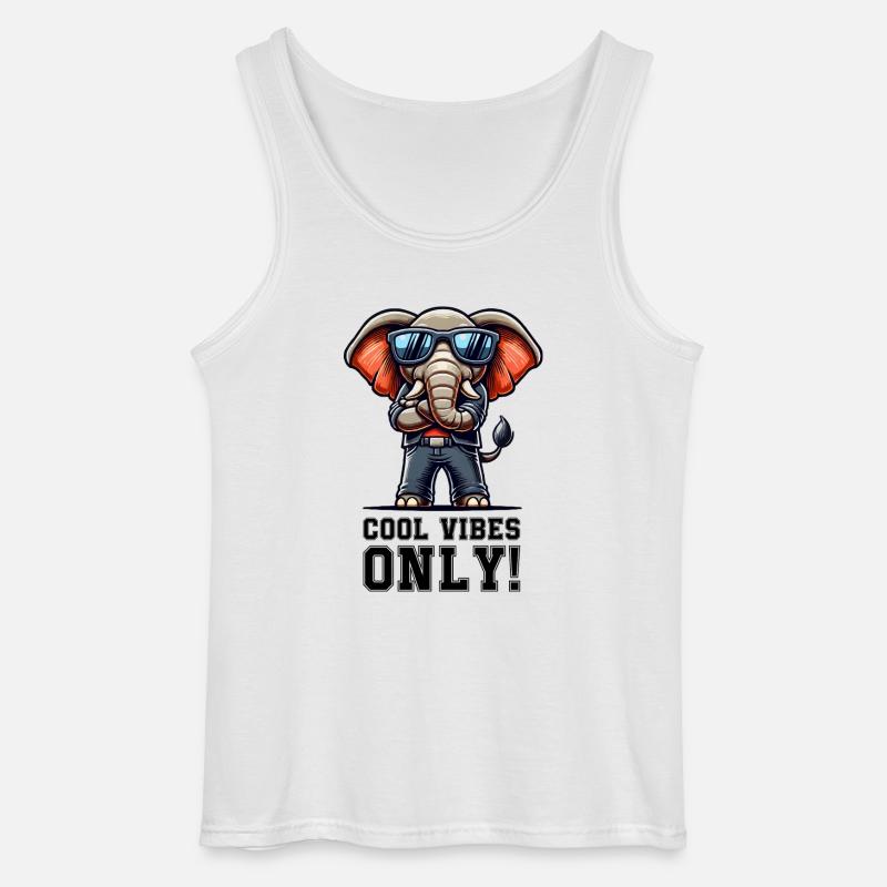 Elefant Comic cool - Gildan Männer Tank Top - Weiß