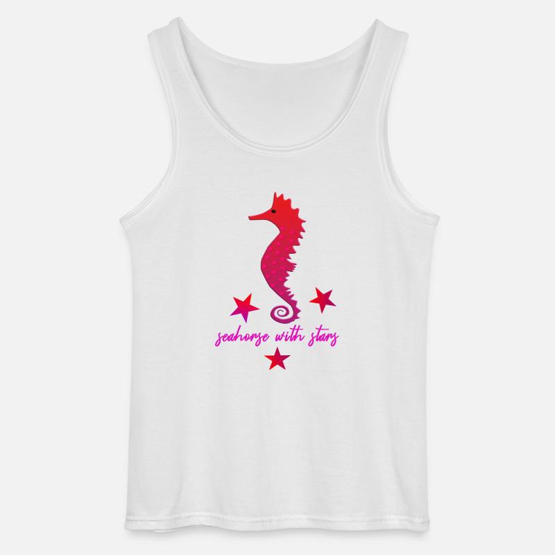 rotes Seepferdchen mit Sternchen pink - Gildan Männer Tank Top - Weiß