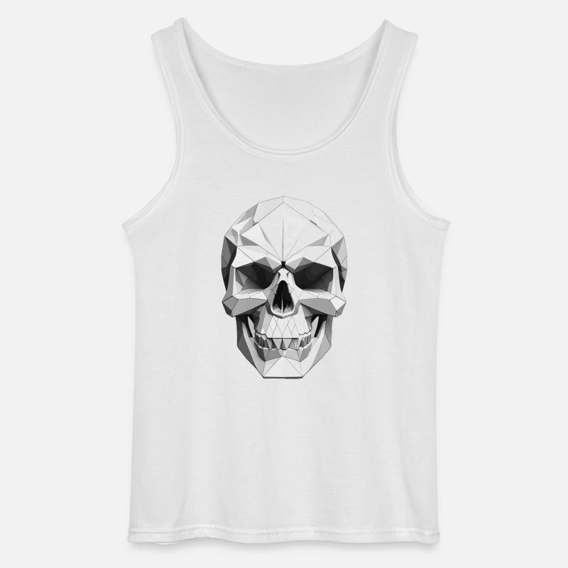 Schädel - Low Poly Design - Gildan Männer Tank Top - Weiß