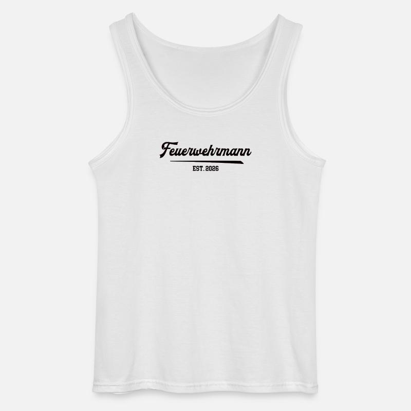 Firefighter 2026 Training Anniversary Fire Brigade - Gildan Men’s Tank Top - white