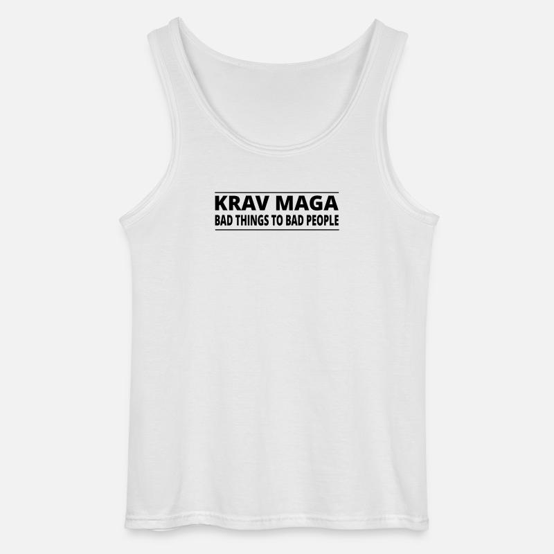 KravMaga | BAD THINGS - Gildan Männer Tank Top - Weiß
