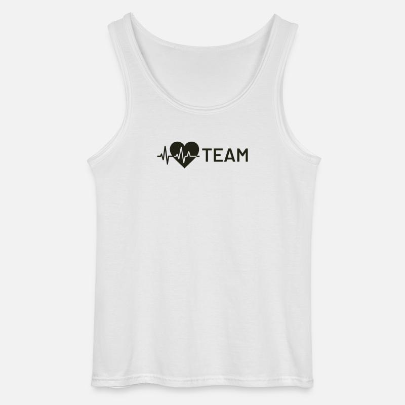 Herz-Wellensymbol mit Teamtext - Gildan Männer Tank Top - Weiß