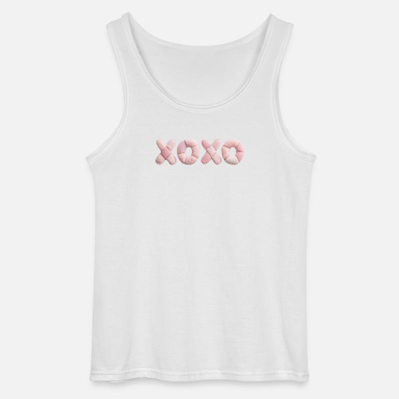 Plüsch Patchwork XOXO Design Pink - Gildan Männer Tank Top - Weiß