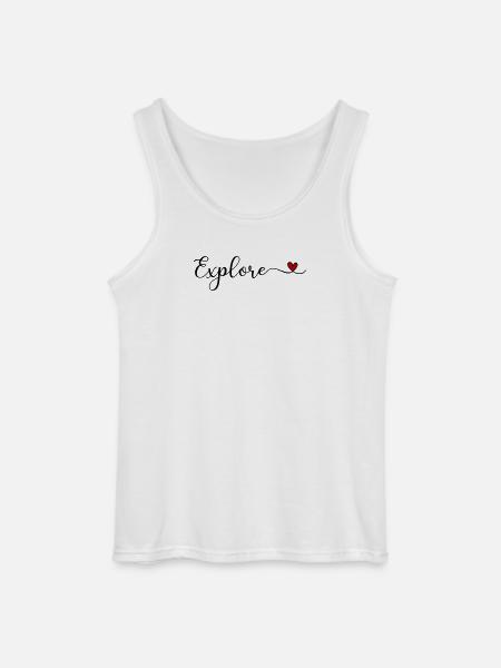 Erkunde Typografie mit Herz - Gildan Männer Tank Top - Weiß