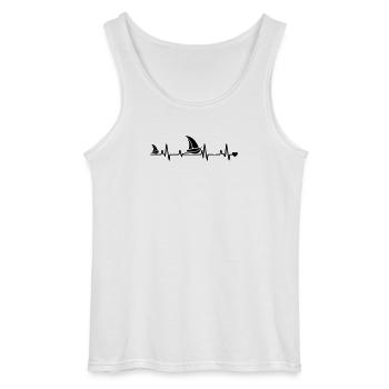 Segelboot  herz - Gildan Männer Tank Top - Weiß - Vorne - AI Model Male 185 dark (185cm)