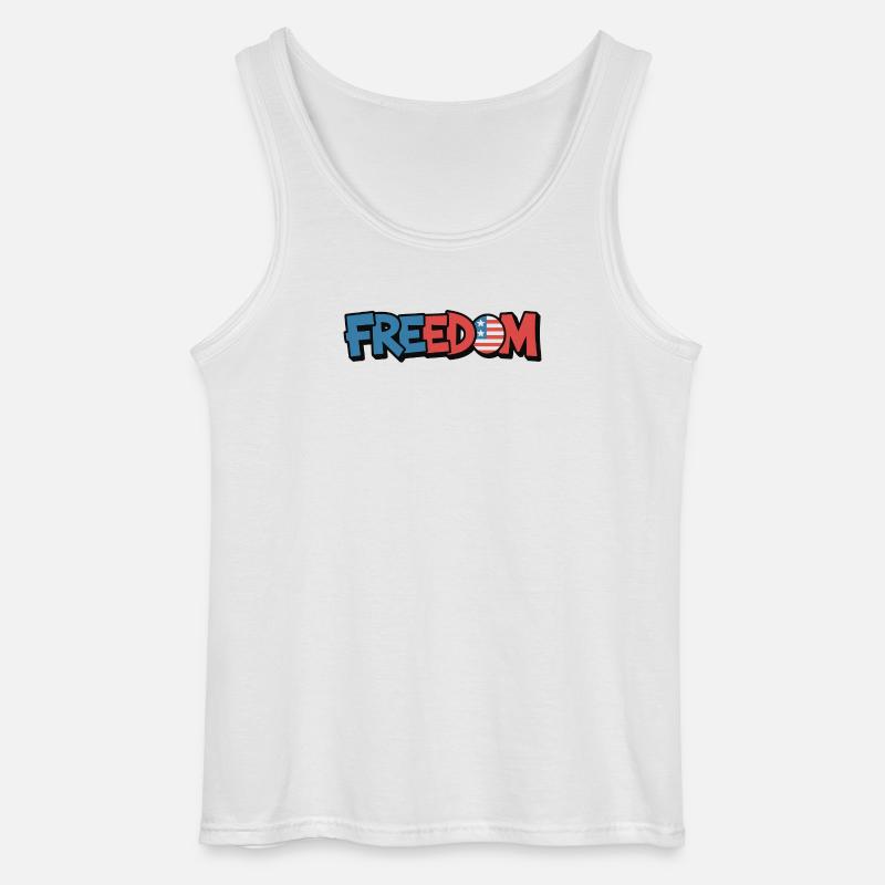 Freedom Typografie Statement Design - Gildan Männer Tank Top - Weiß