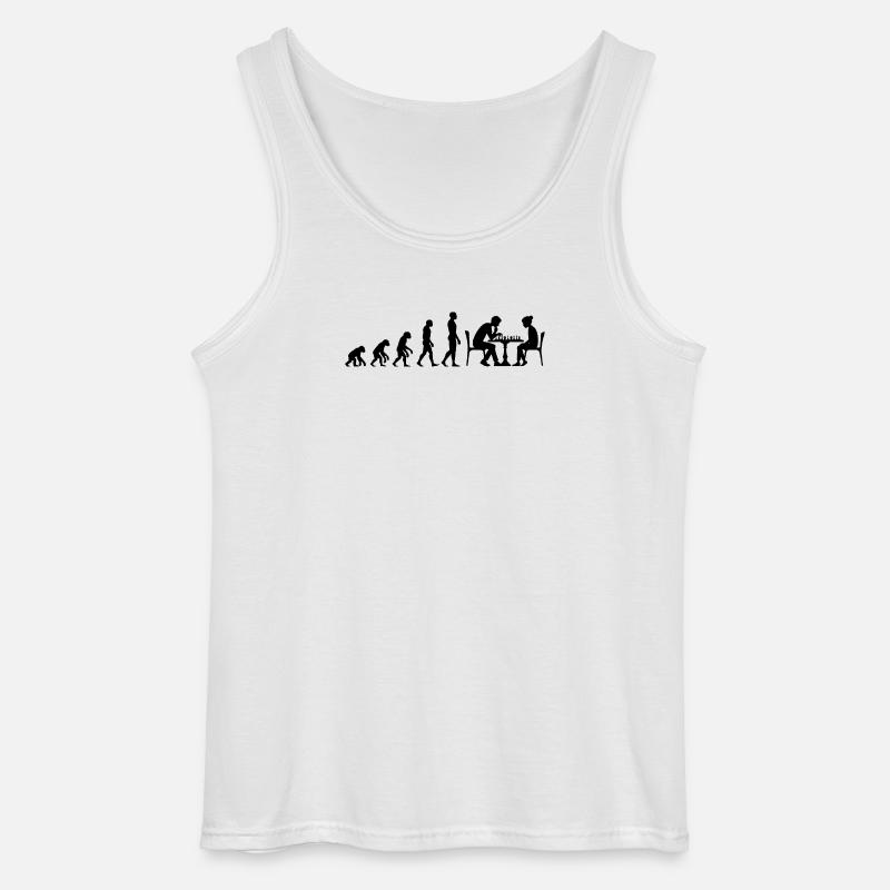 EVOLUTION TO CHESS MASTER – MATE! CHESSLOVER - Gildan Men’s Tank Top - white
