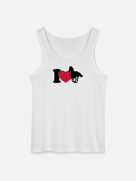 I love horses - Gildan Men’s Tank Top - white