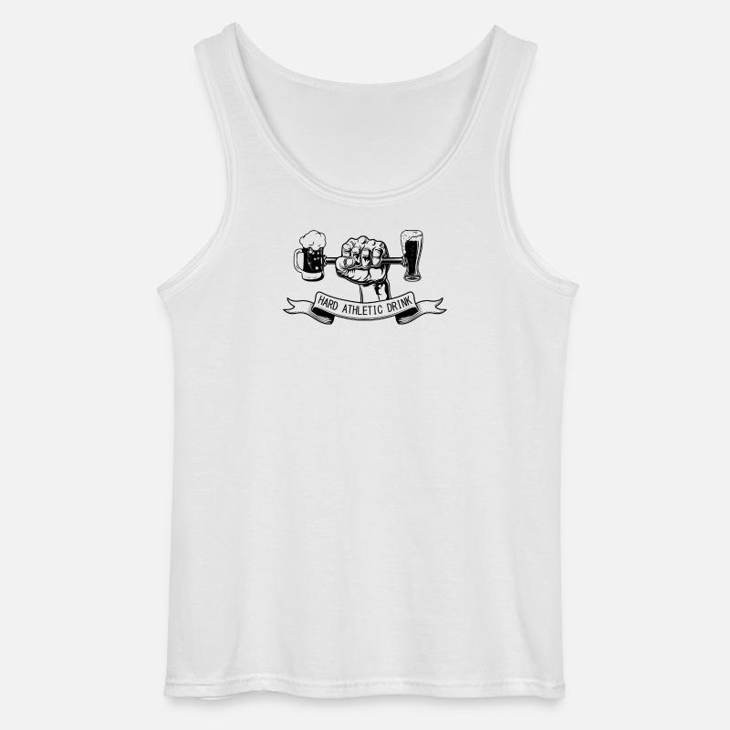HARD ATHLETIC DRINK - Gildan Men’s Tank Top - white