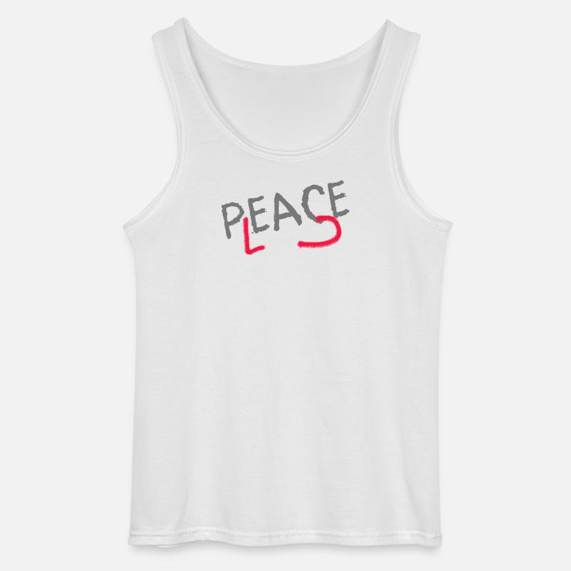 PLEASE PEACE - Gildan Männer Tank Top - Weiß