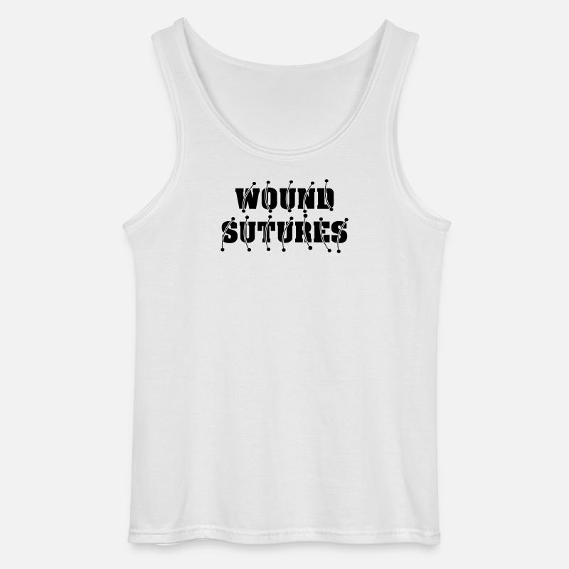 Wundnähte - Gildan Männer Tank Top - Weiß
