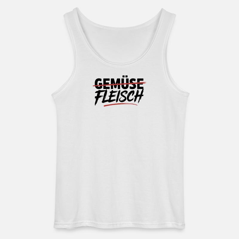  Gemüse Durchgestrichen Fleisch Unterstrichen - Gildan Männer Tank Top - Weiß