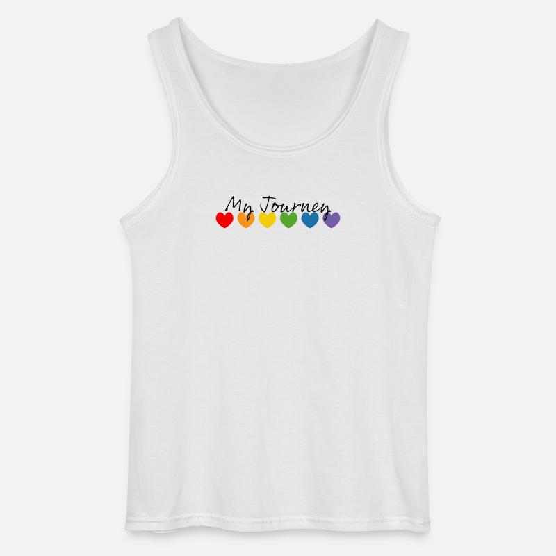 Regenbogenherzchen my journey schwarz - Gildan Männer Tank Top - Weiß