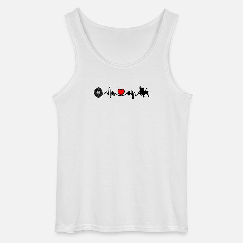 Herzfrequenz Cardio Löwe Stier - Gildan Männer Tank Top - Weiß