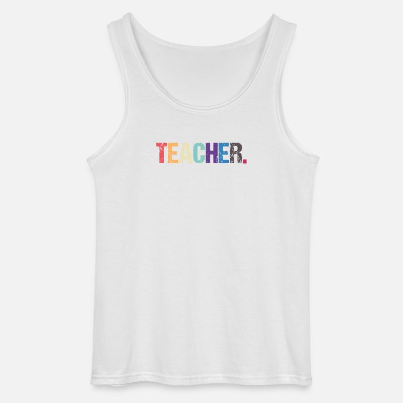 Conception colorée de TEACHER - Débardeur Gildan Homme - blanc