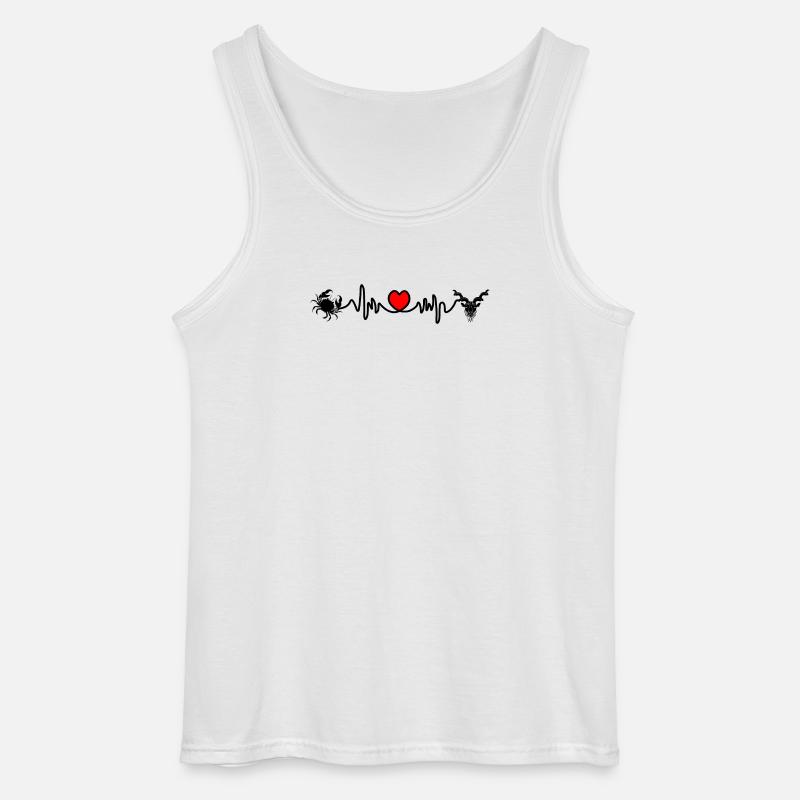 Herzfrequenz Kardio Krebs Steinbock - Gildan Männer Tank Top - Weiß