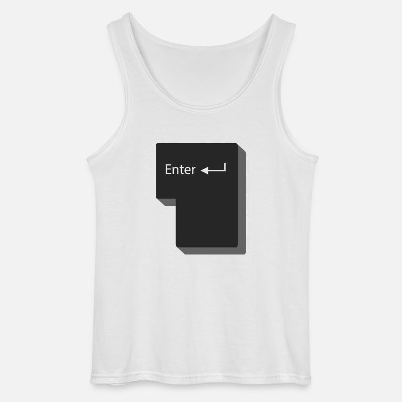 Enter Knopf Computer Geschenkidee - Gildan Männer Tank Top - Weiß