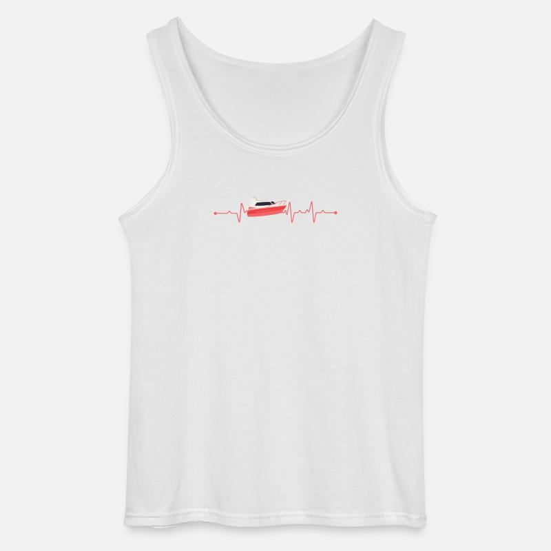 Herzschlag Boot Motorboot - Gildan Männer Tank Top - Weiß