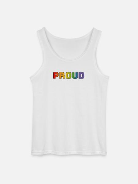 Rainbow proud black - Gildan Men’s Tank Top - white
