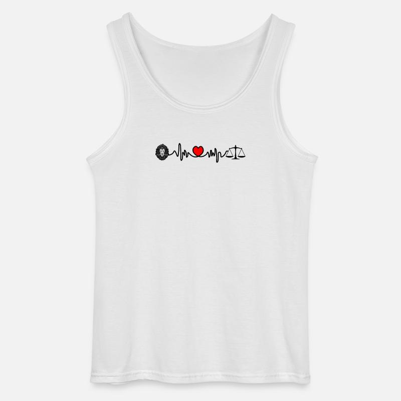 Herzfrequenz-Cardio-Löwen-Waage - Gildan Männer Tank Top - Weiß