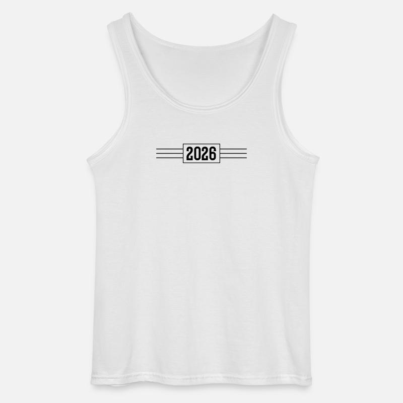 2026 year line - Gildan Men’s Tank Top - white