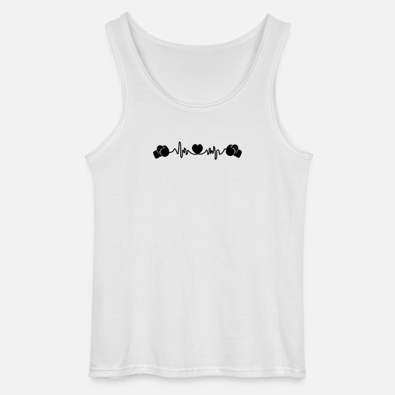 Herzfrequenz-Boxen - Gildan Männer Tank Top - Weiß