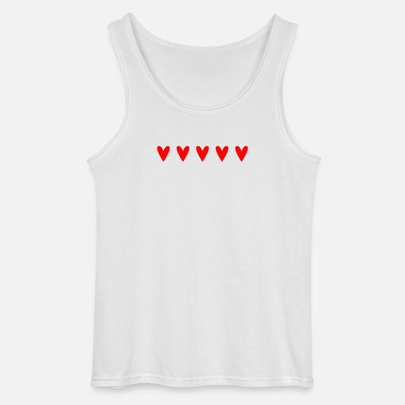 Leidenschaftliche rote Herzen in einzigartigem Muster - Gildan Männer Tank Top - Weiß