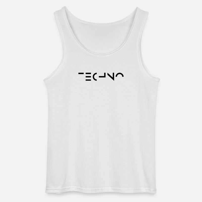 Minimal-Techno-Musik-Logo - Gildan Männer Tank Top - Weiß