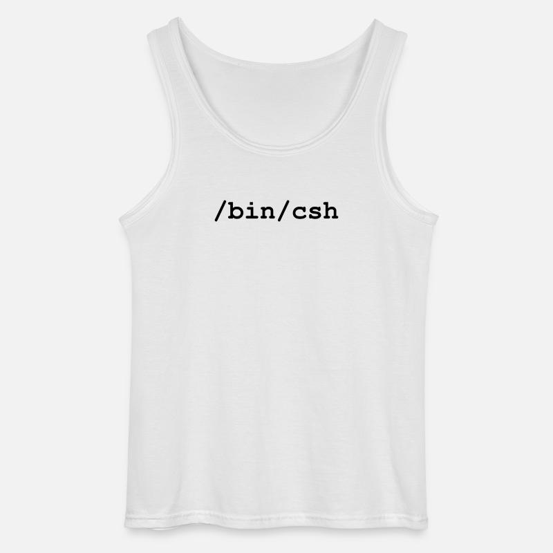 C-skal - /bin/csh - Gildan tanktop til mænd - hvid