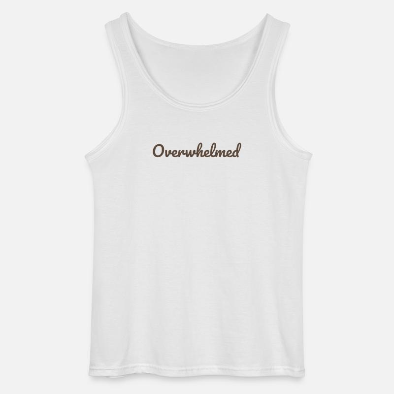 Überwältigt Script-Text in Braun - Gildan Männer Tank Top - Weiß